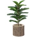 Vintiquewise Wooden Stump Tree Branch with Bark Succulent Planter Pot Flower Shelf QI003849
